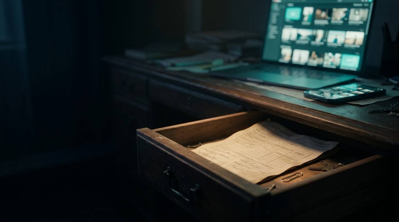The release form in the drawer